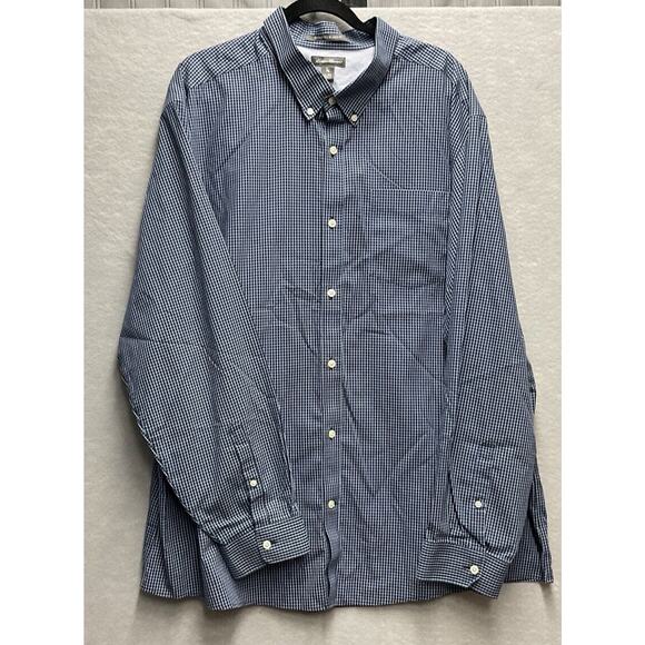 Eddie Bauer Other - Eddie Bauer Wrinkle Free Shirt Mens 3XL Relaxed Fit Blue Check Travel Office